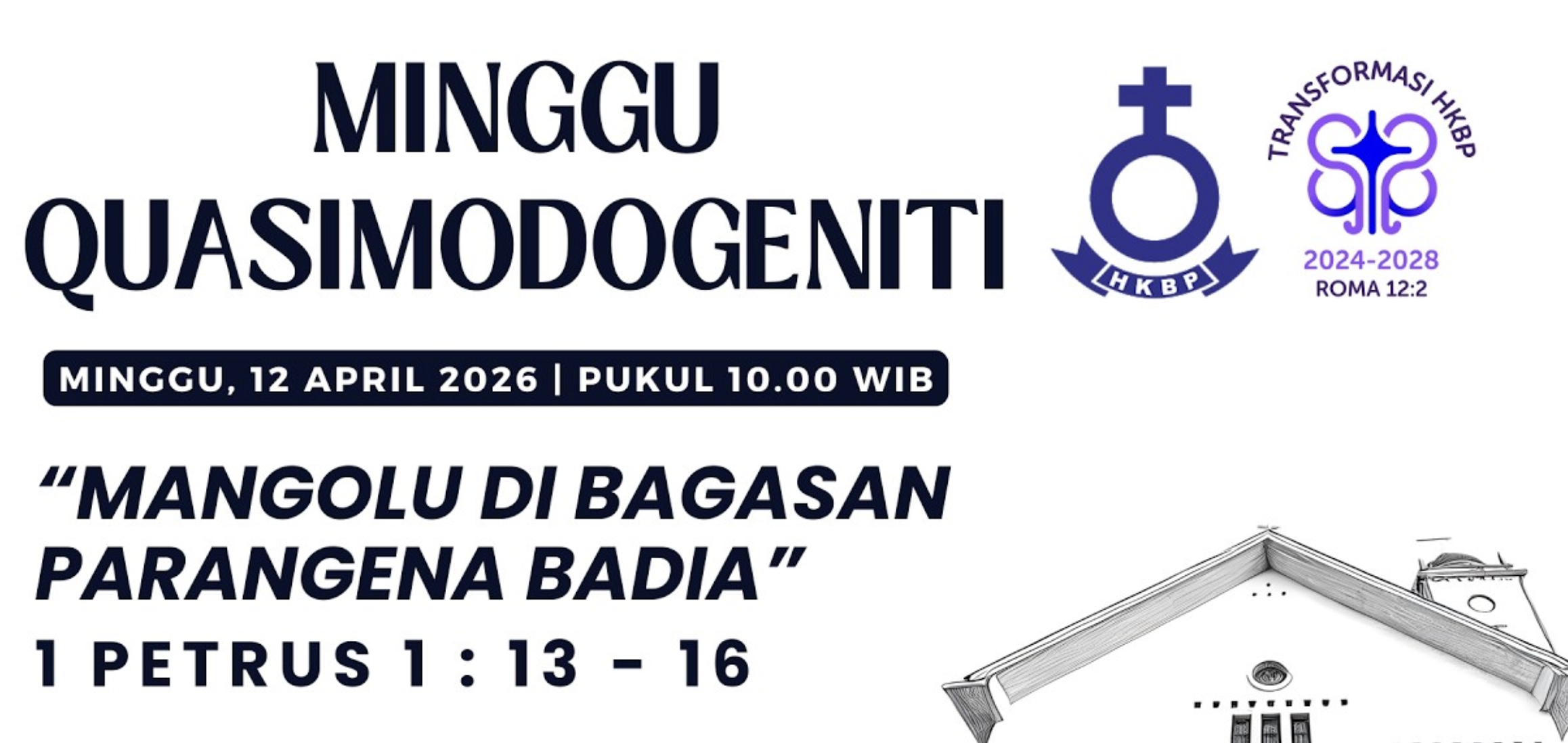 Parmingguon Minggu Quasimodogeniti HKBP Medan Sudirman | Minggu, 12 April 2026 Pukul 10.00 WIB