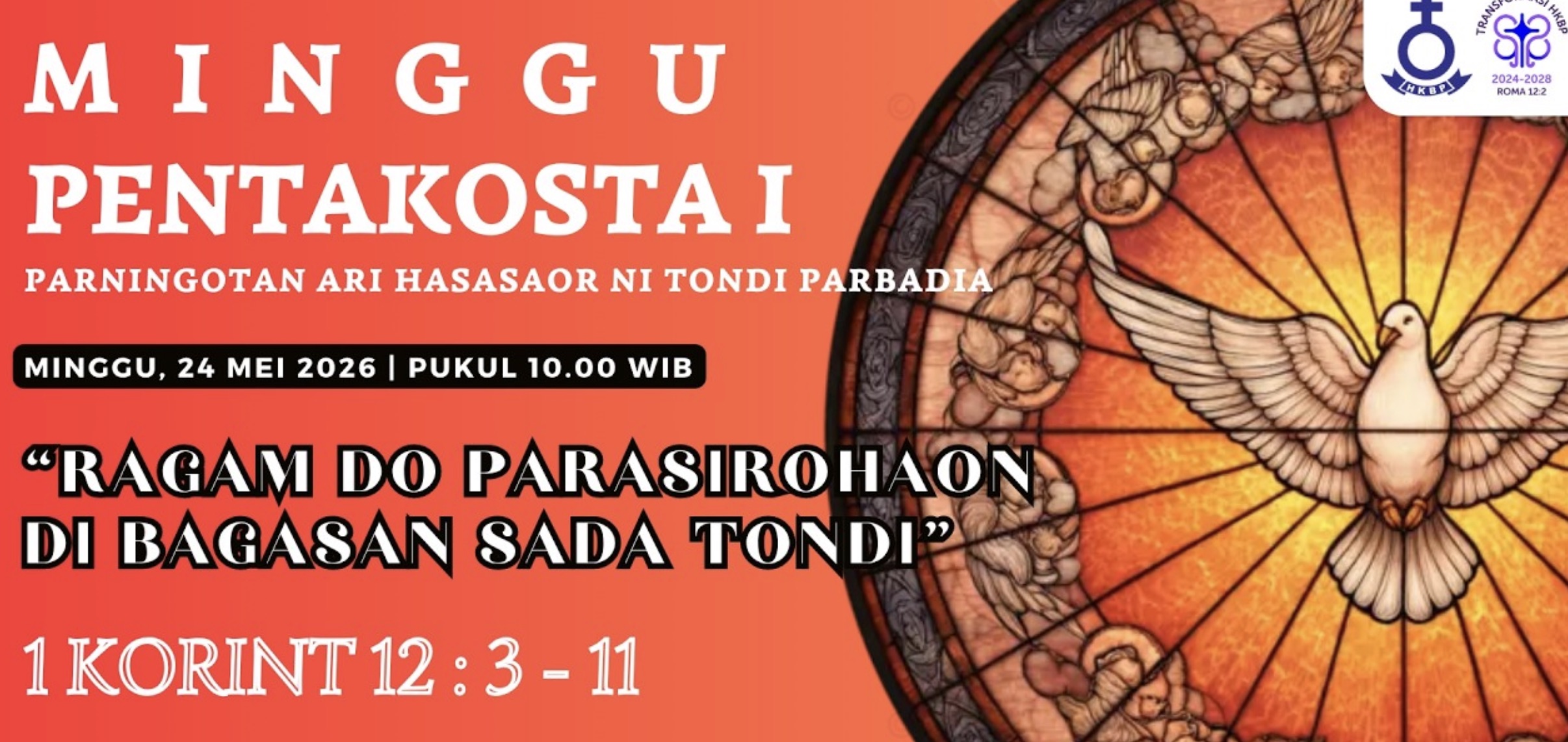 Parmingguon Minggu Pentakosta I HKBP Medan Sudirman | Minggu, 24 Mei 2026 Pukul 10.00 WIB