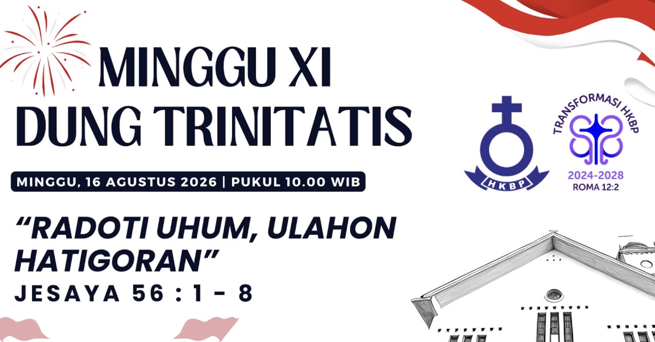 Parmingguon Minggu XI Dung Trinitatis HKBP Medan Sudirman | Minggu, 16 Agustus 2026 Pukul 10.00 WIB