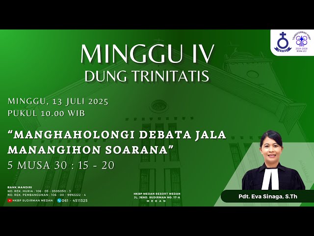 Parmingguon Minggu IV Dung Trinitatis HKBP Medan Sudirman | Minggu, 13 Juli 2025 Pukul 10.00 WIB